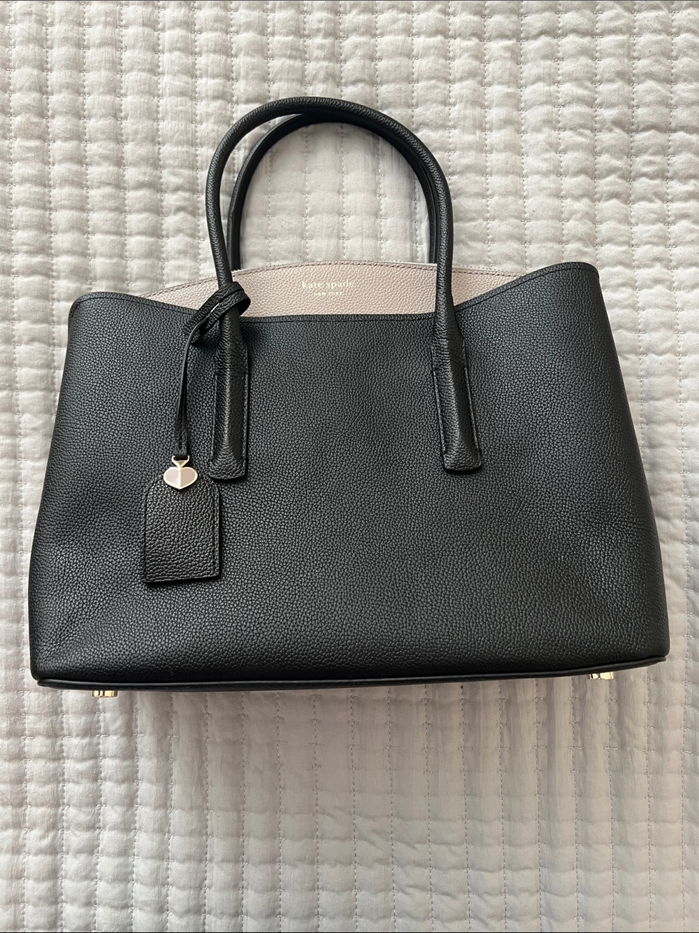 kate spade Black and Pale taupe Leather Satchel